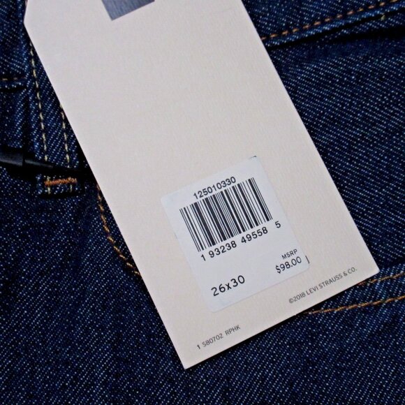 NWT Levi's 501 Original in Across A Plain High Rise Straight Leg Jeans 26 x 30 - Picture 9 of 9